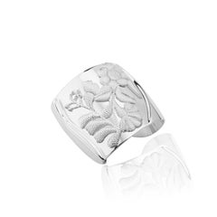 Sterling Silver Bordados Wide Rigid Bracelet