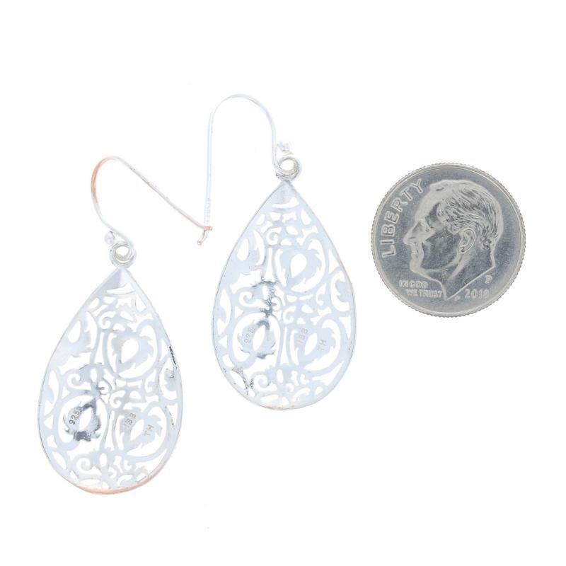 Sterlingsilber Botanical Scroll Ohrhänger - 925 Tropfen-Ohrringe mit Schnörkeln durchbohrt Damen