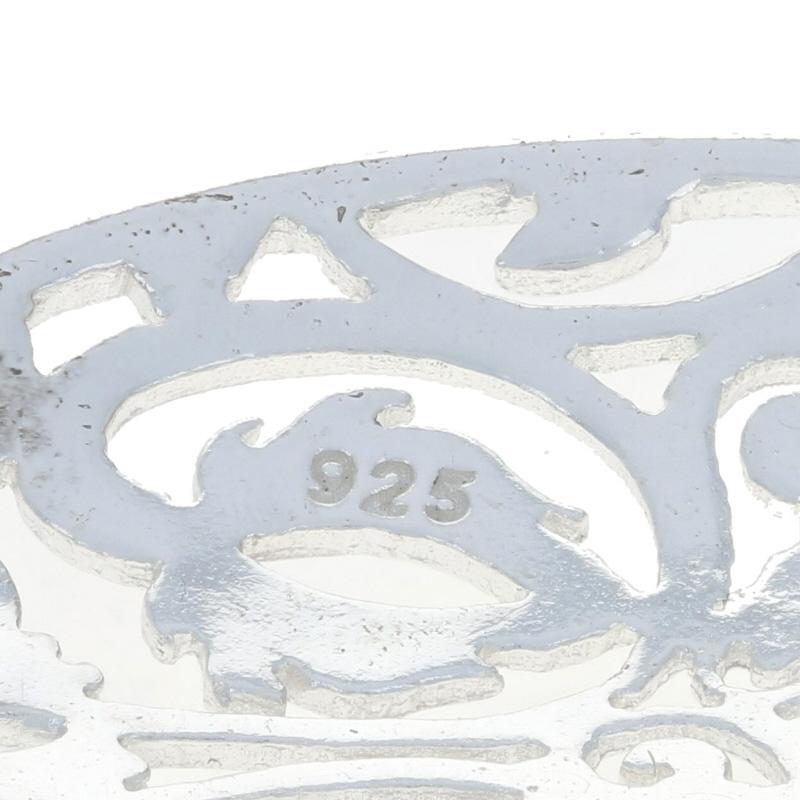 Sterling Silver Botanical Scroll Dangle Earrings - 925 Teardrop Pierced For Sale 1