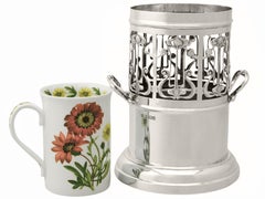 Sterling Silver Bottle Coaster, Art Nouveau Style, Antique George V