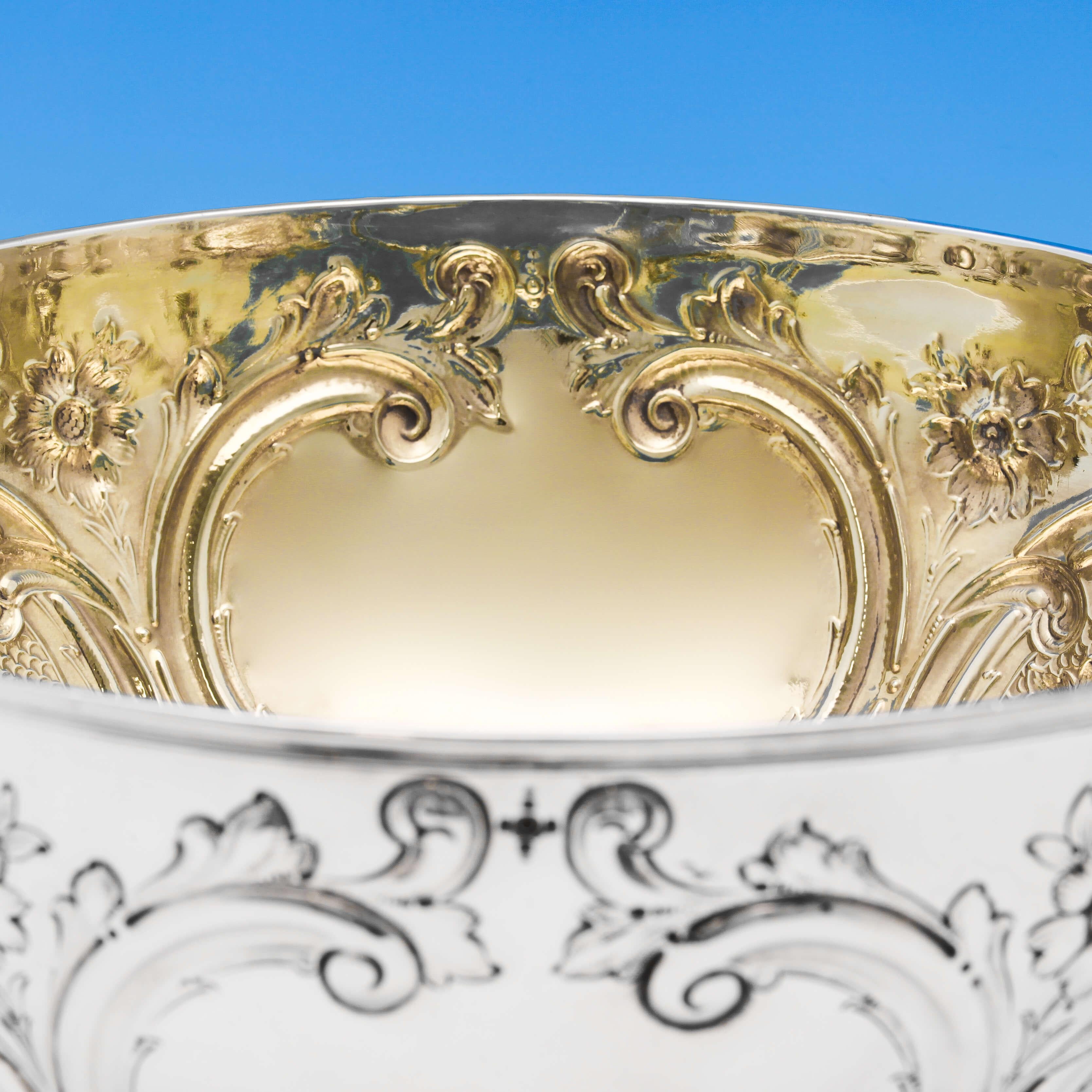 19th Century Victorian Sterling Silver Bowl by Barnards In Excellent Condition In London, London