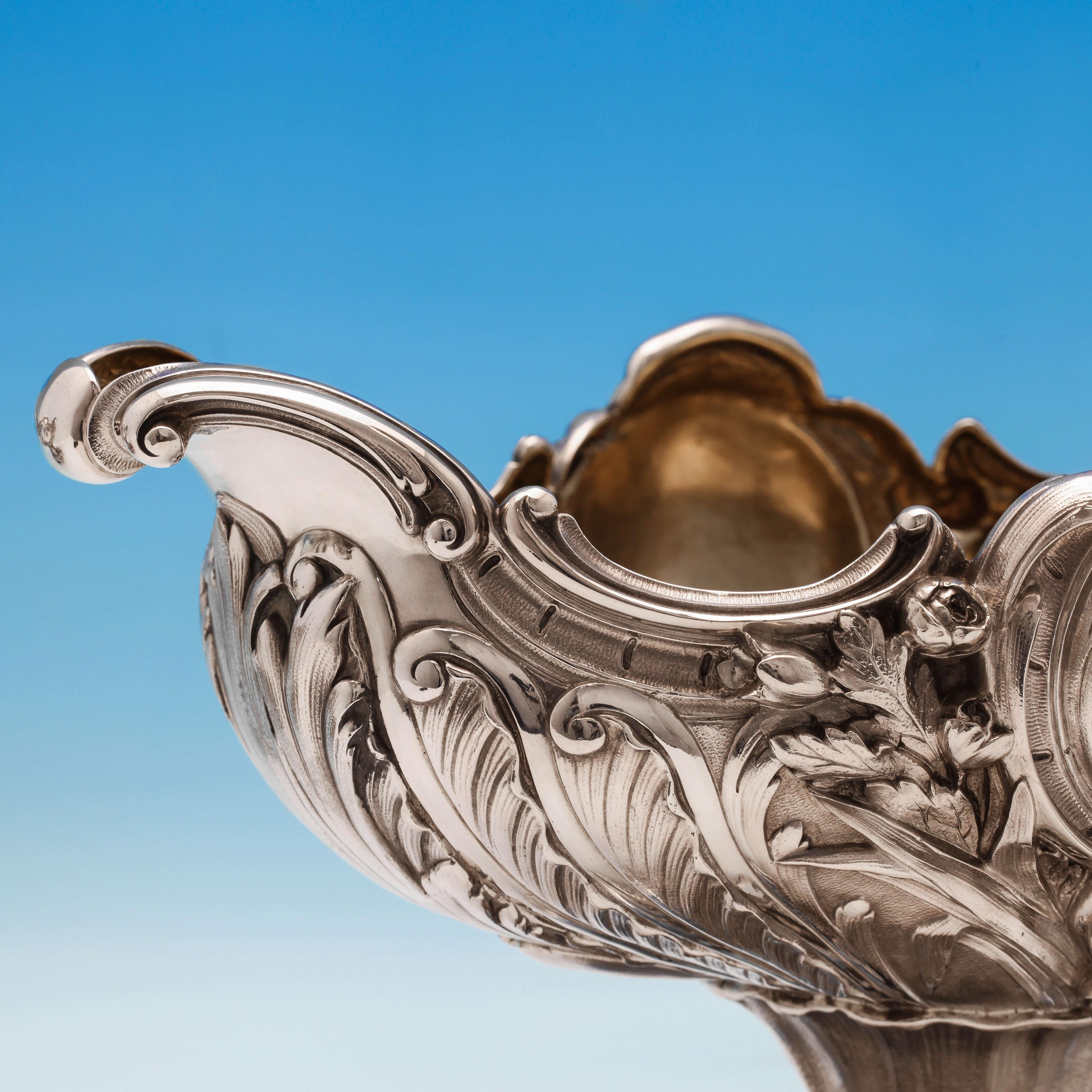19. Jahrhundert Viktorianisches Oval Sterling Silber Paar Schalen von Elkington & Company (Englisch) im Angebot