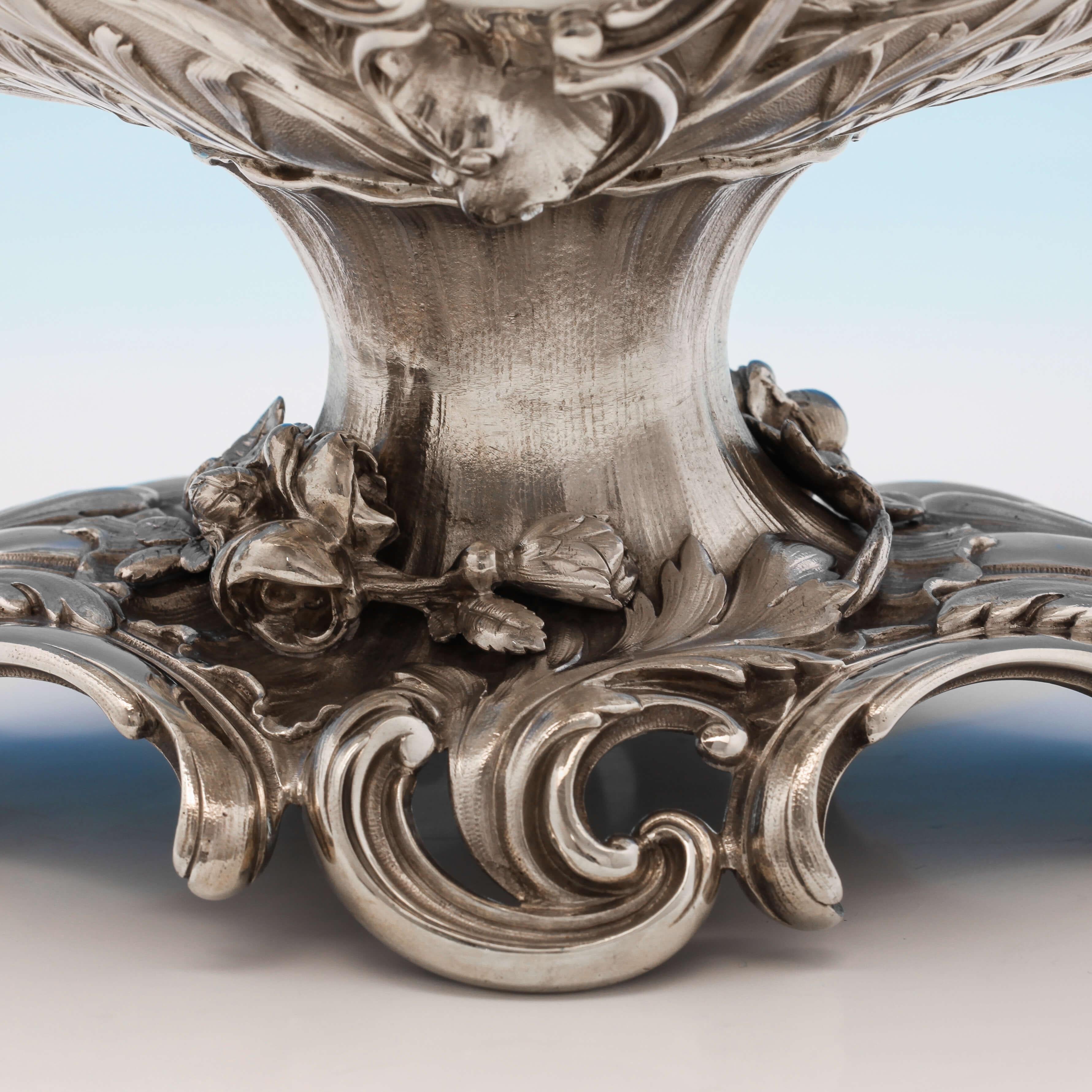 19. Jahrhundert Viktorianisches Oval Sterling Silber Paar Schalen von Elkington & Company im Zustand „Hervorragend“ im Angebot in London, London