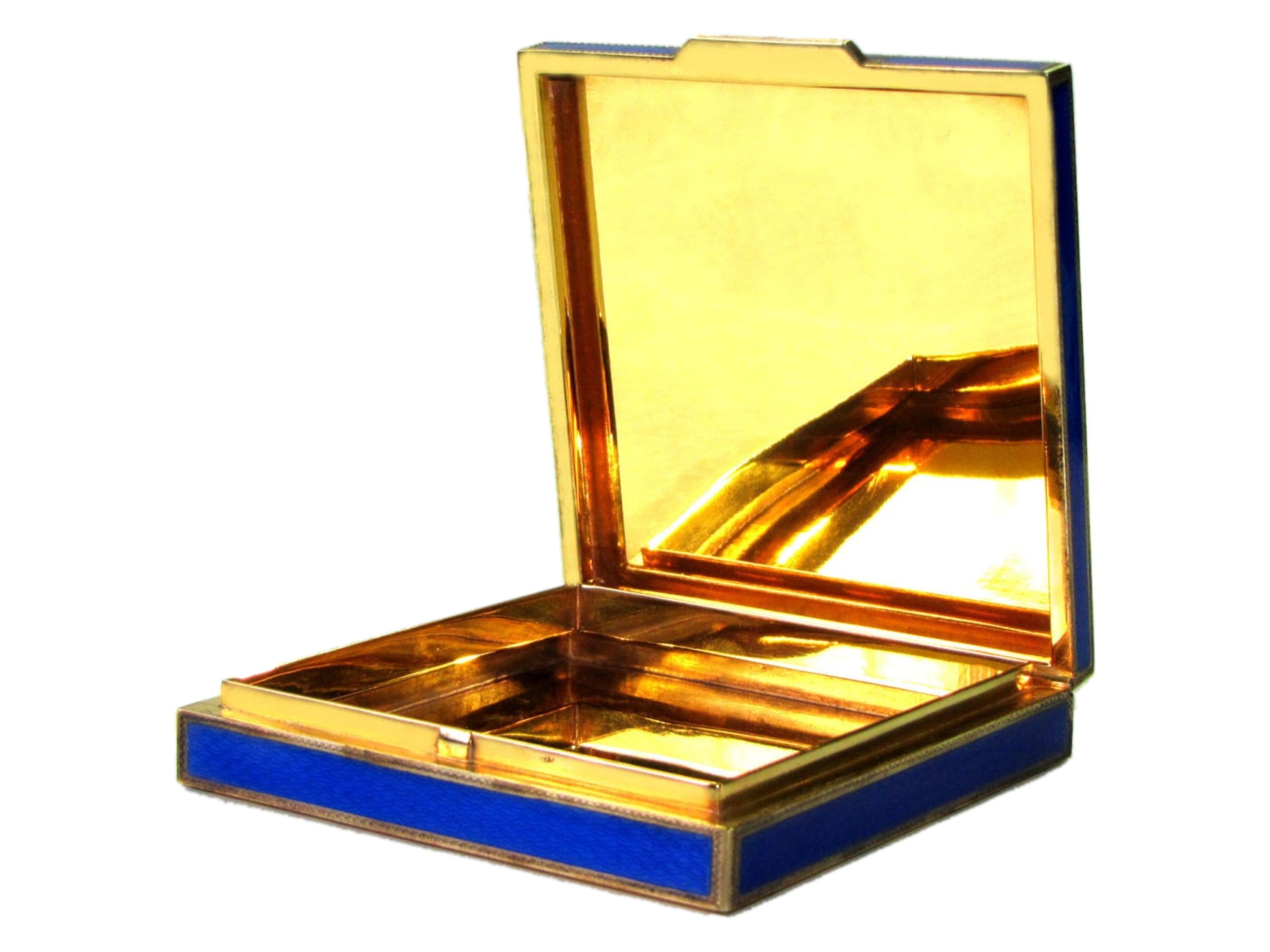 Caja de Plata de Ley Esmaltada al Fuego Pintada a Mano Guilloché Grabada a Mano Salimbeni Tallado a mano