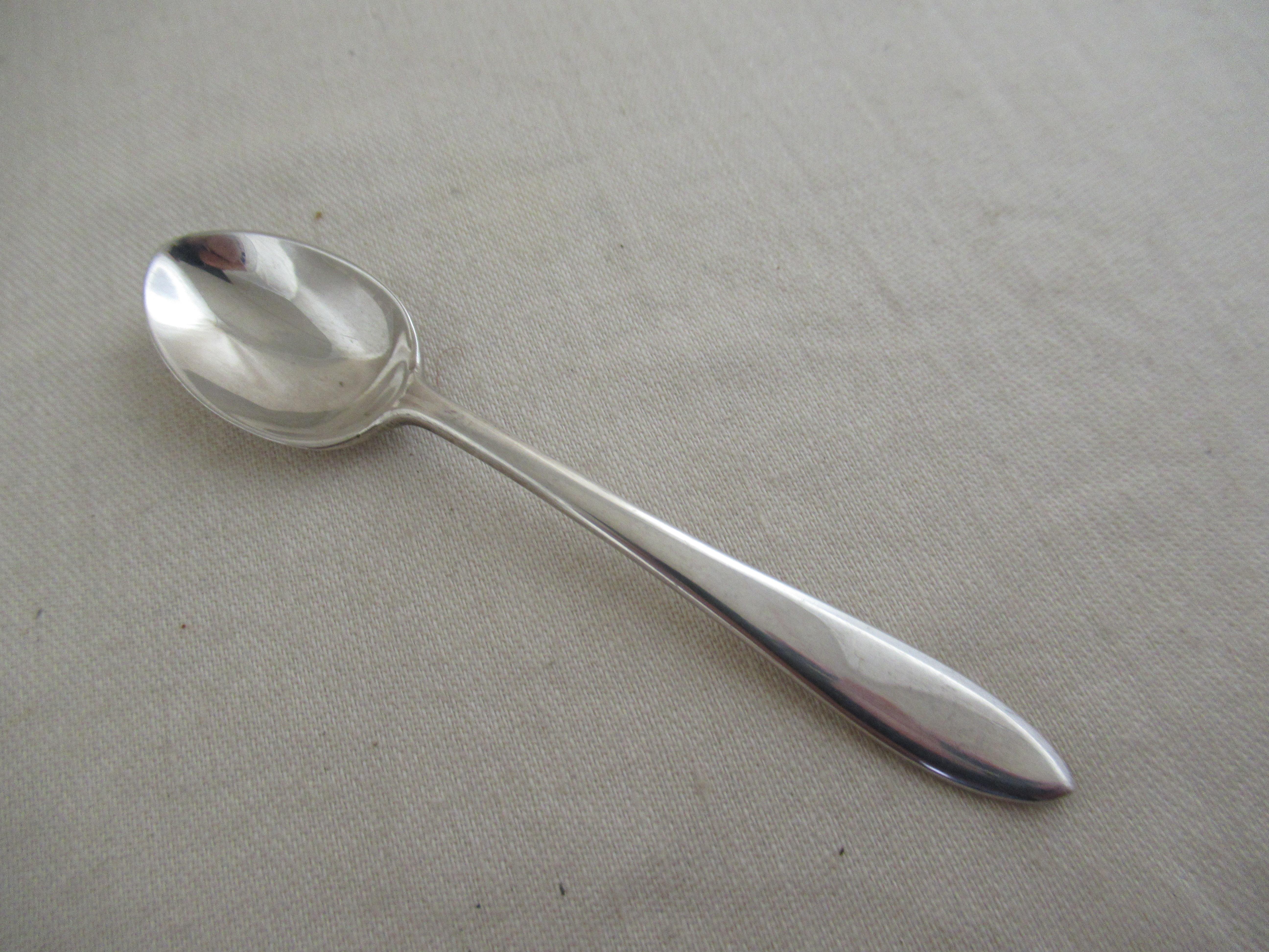 Modern Sterling Silver - BOX of 12 SMALL COFFEE SPOONS - made in Sheffield in 1935 For Sale