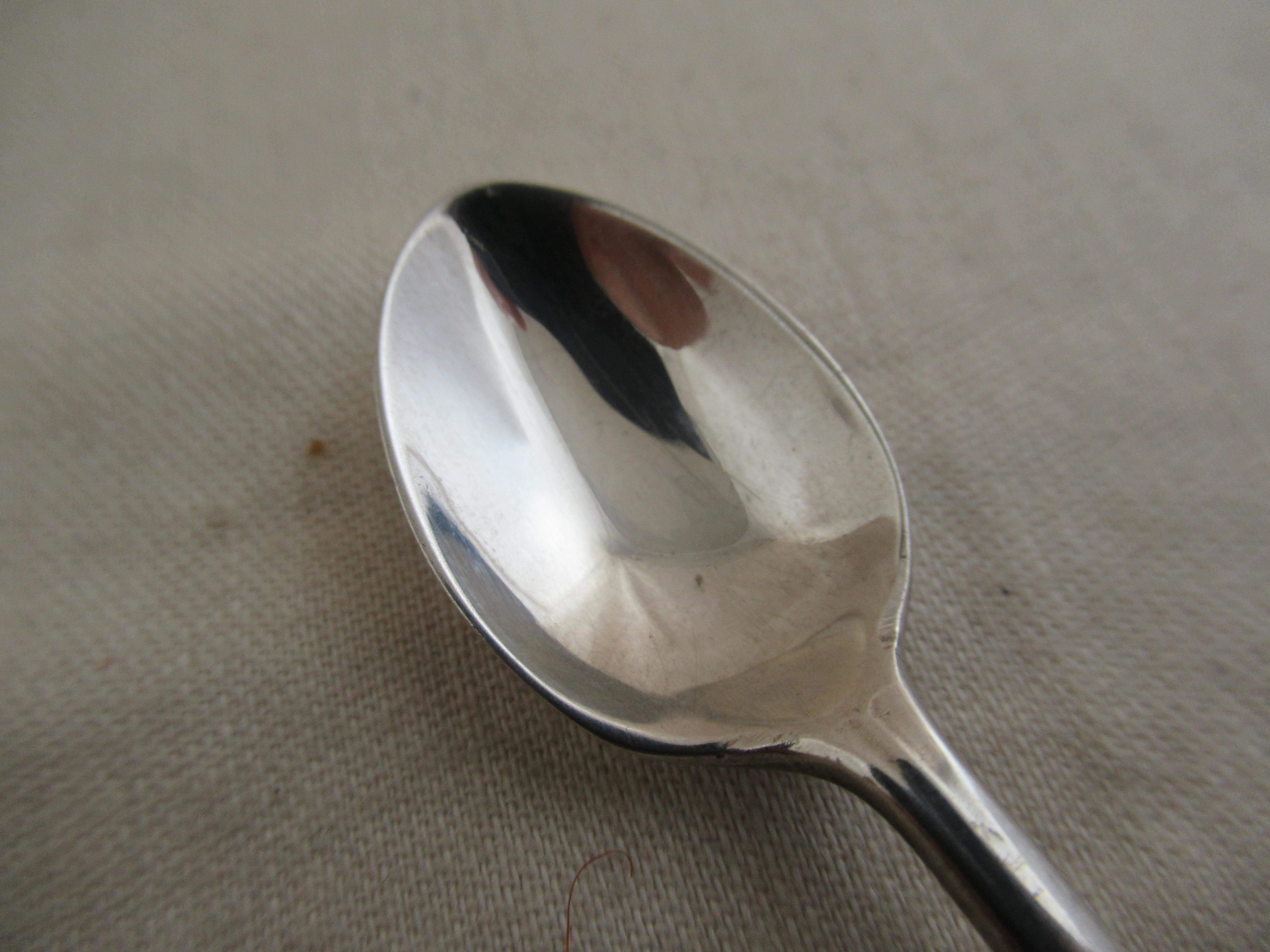 English Sterling Silver - BOX of 12 SMALL COFFEE SPOONS - made in Sheffield in 1935 For Sale