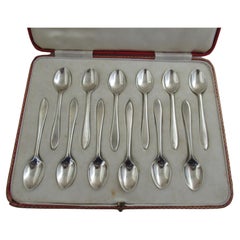 Vintage Sterling Silver - BOX of 12 SMALL COFFEE SPOONS - made in Sheffield in 1935