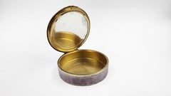 Sterling silver box with enamel painted scene