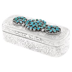 Sterling Silver Box with Navajo Decoration