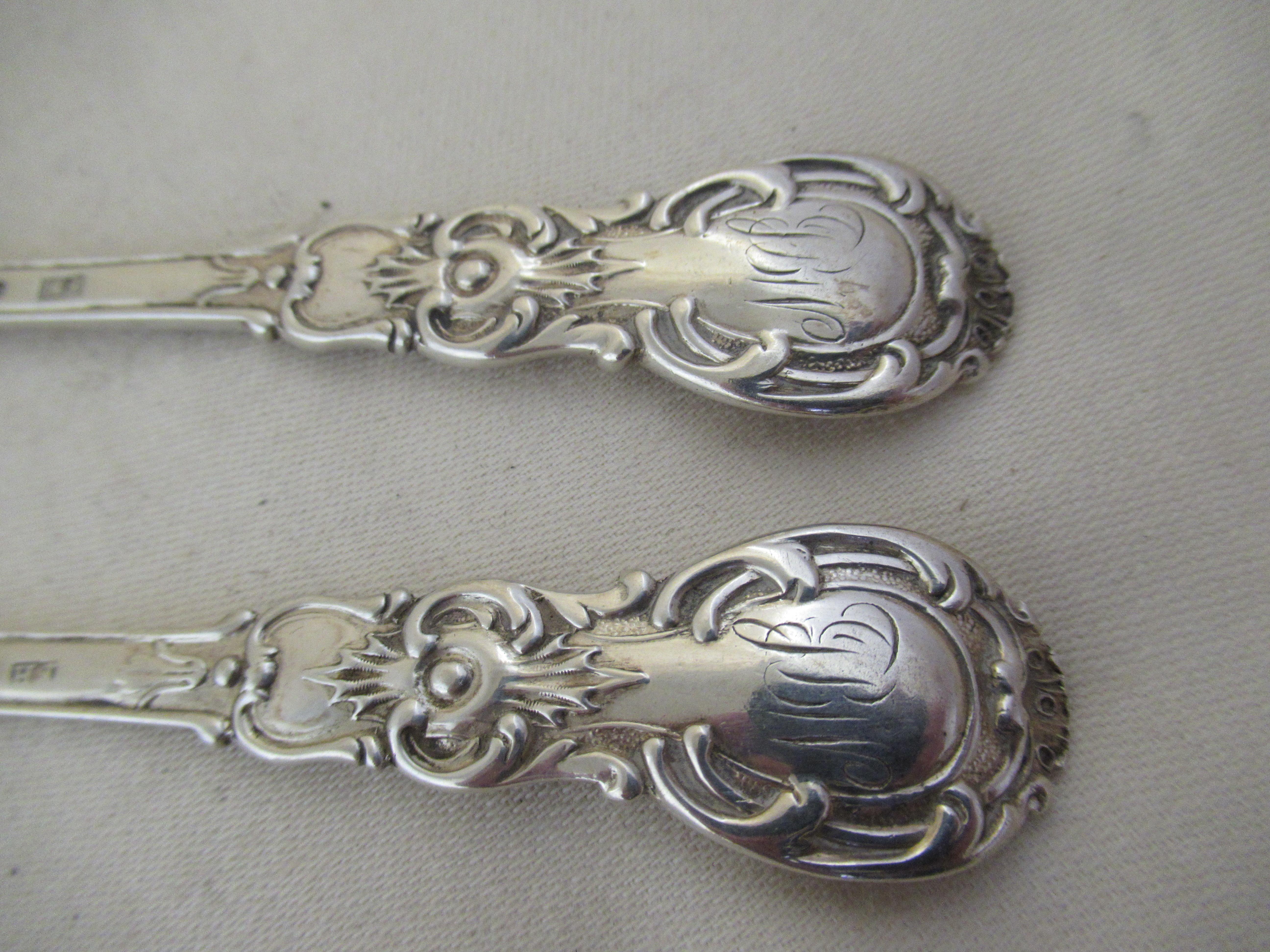 Sterling Silver Boxed Knife, Fork & Spoon Christening Set Hallmark, London, 1845 In Good Condition In York, GB
