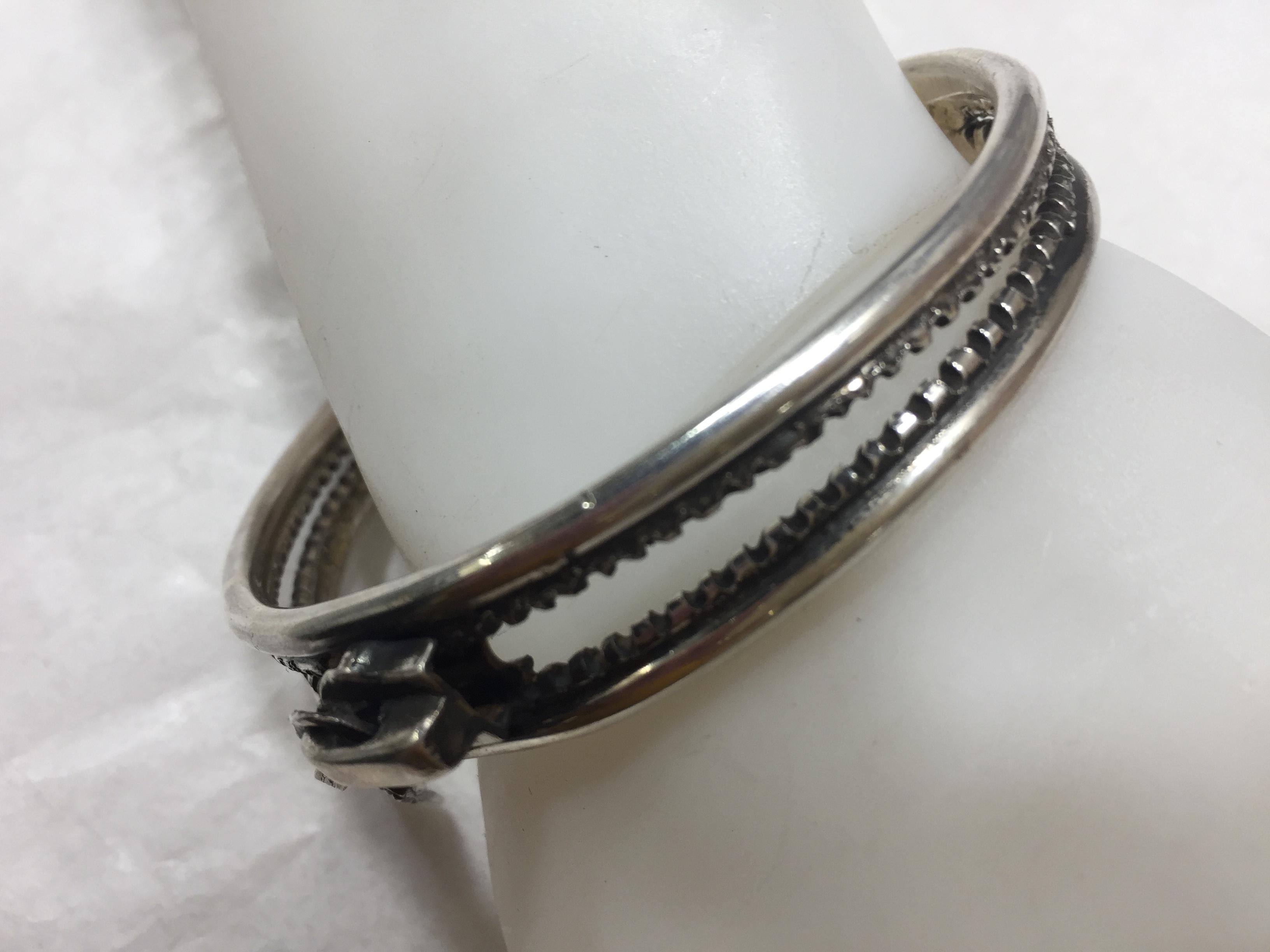 Women's Cuff Bracelet, Zip, Sterling Silver, Handmade, Italy For Sale