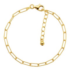 Sterling Silver Bracelet (3mm). Yellow Gold Finish