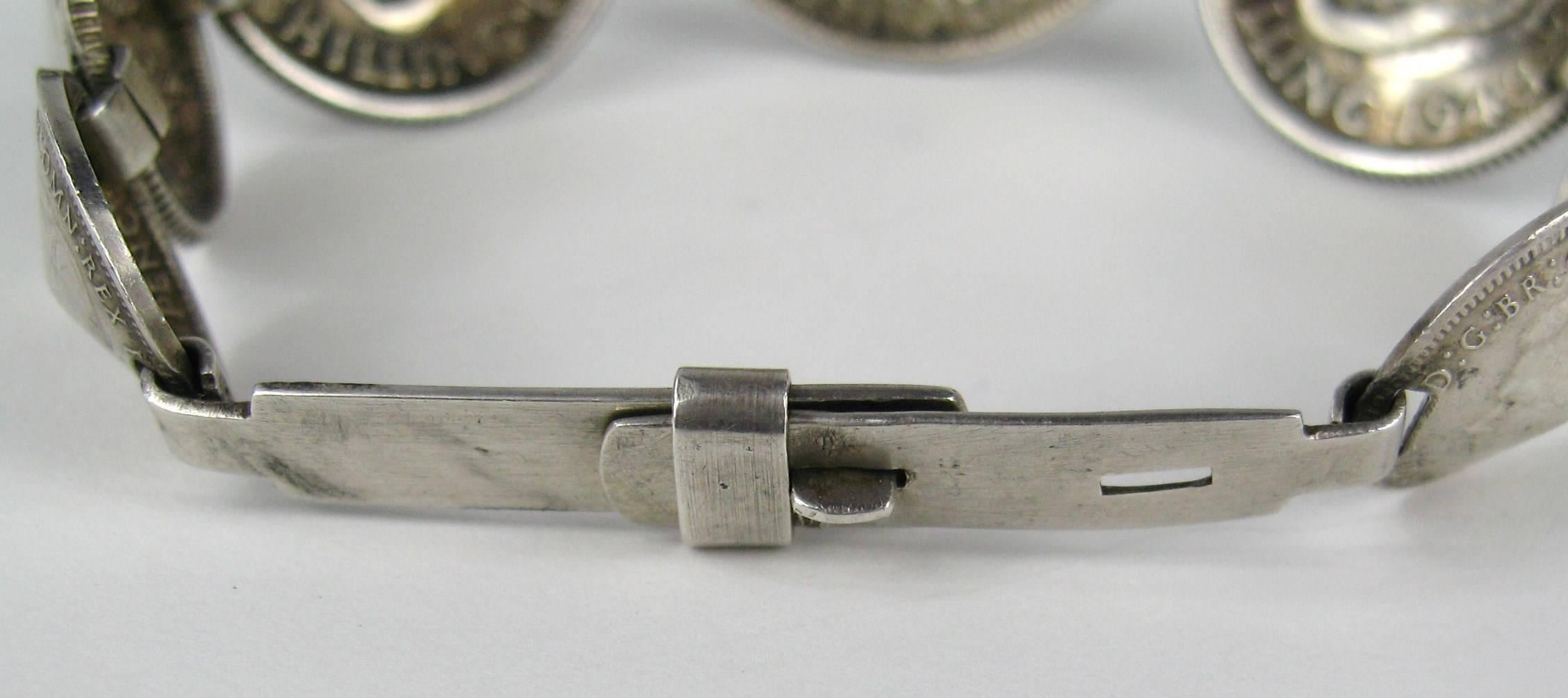  Porte-monnaie du bracelet en argent sterling expédié en Australie de 1943  en vente 5