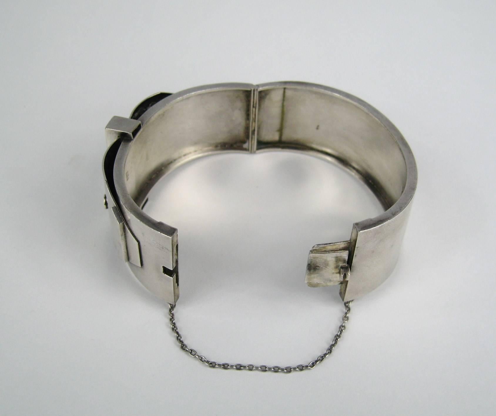  Sterling Silver Bracelet Cuff Bangle Victorian English  1