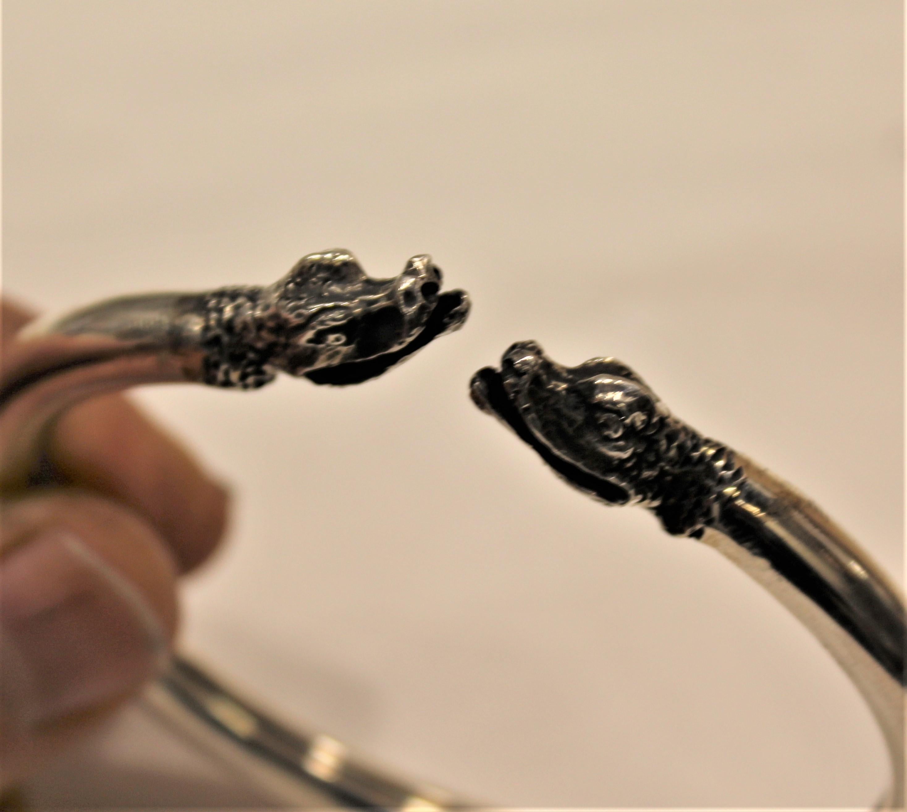 Artiste Bracelet manchette serpent en argent sterling, fait main, Italie en vente