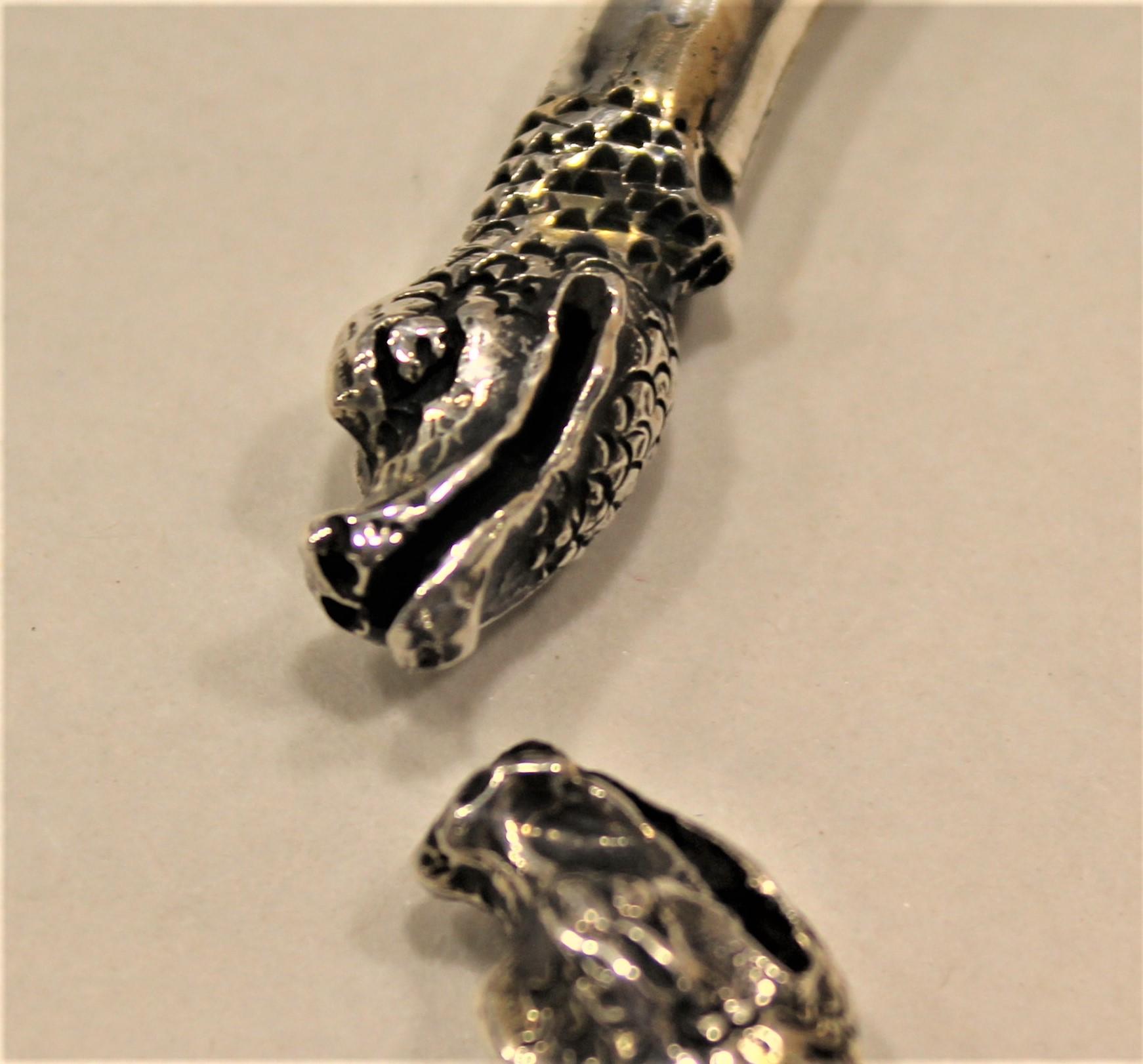 Snake, Cuff Bracelet, Sterling Silver, Handmade, Italy In New Condition For Sale In Firenze, IT