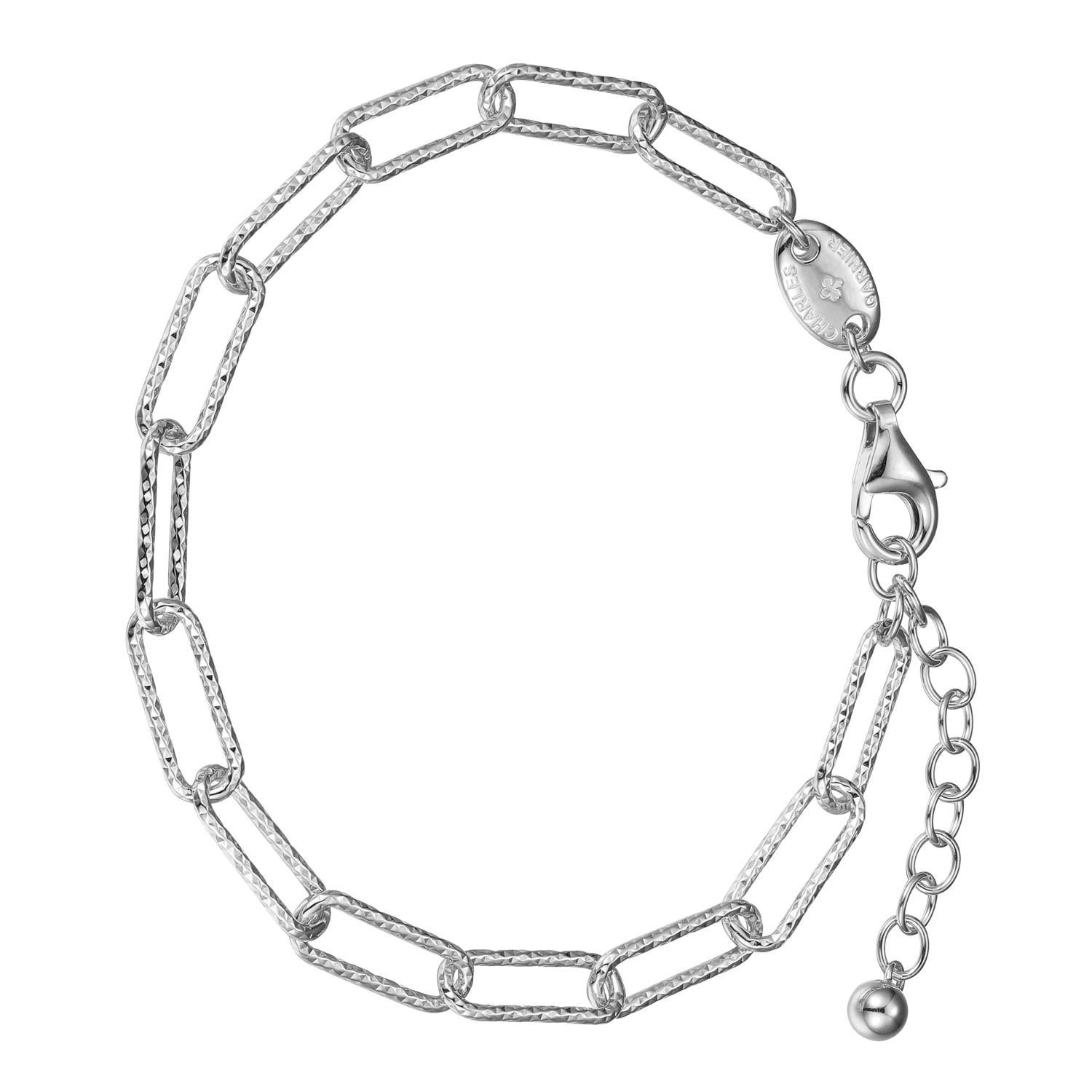 Sterling Silver Bracelet made with Diamond Cut Paperclip Chain (5mm), Measures 6.75