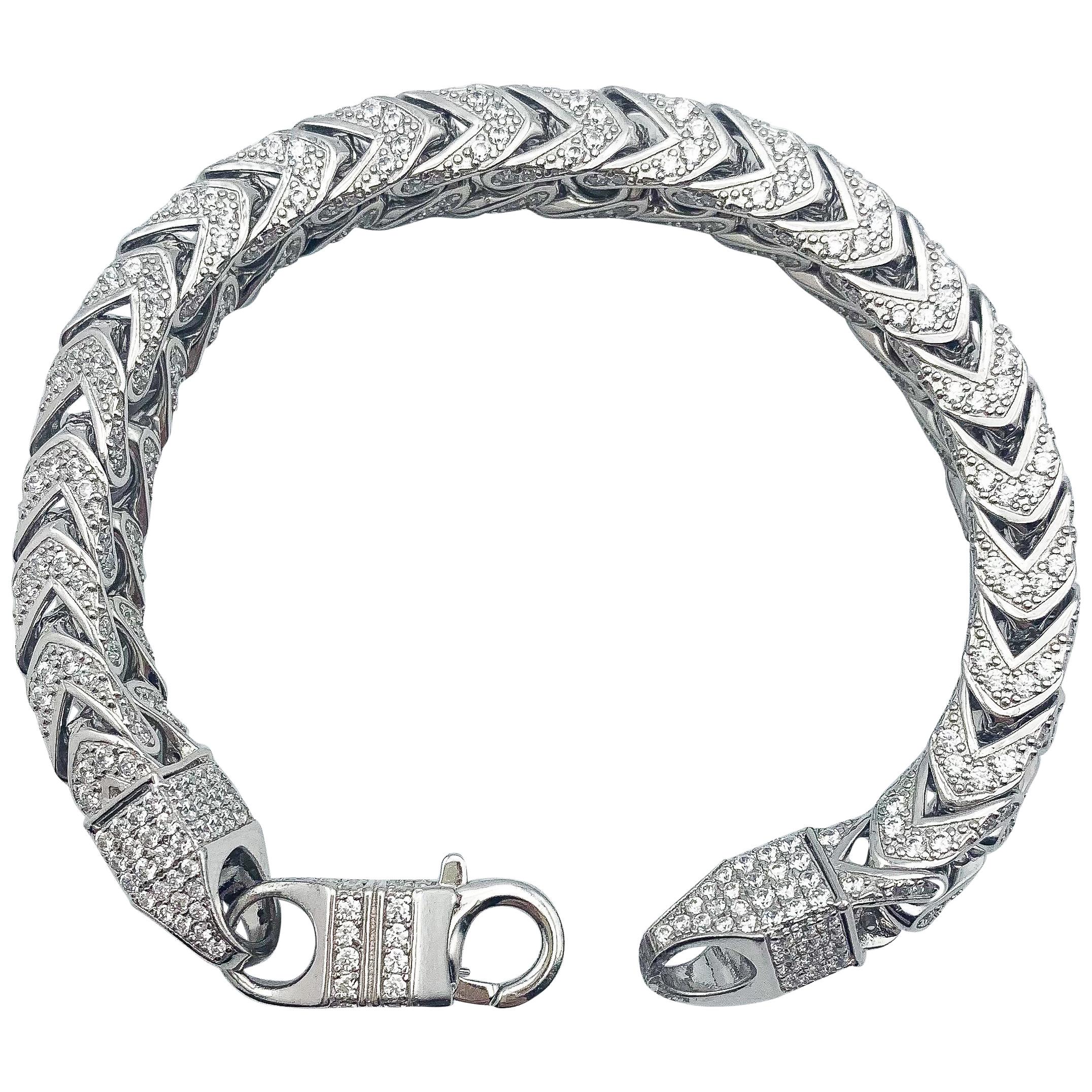 Bracelet en argent sterling avec ensemble de pierres précieuses en CZ