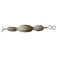 Sterling Silver Bracelet with Anadara Fossil Shell Cabochons