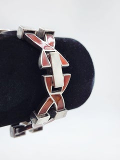 Sterling silver bracelet with enamel by Antonio Fallaci