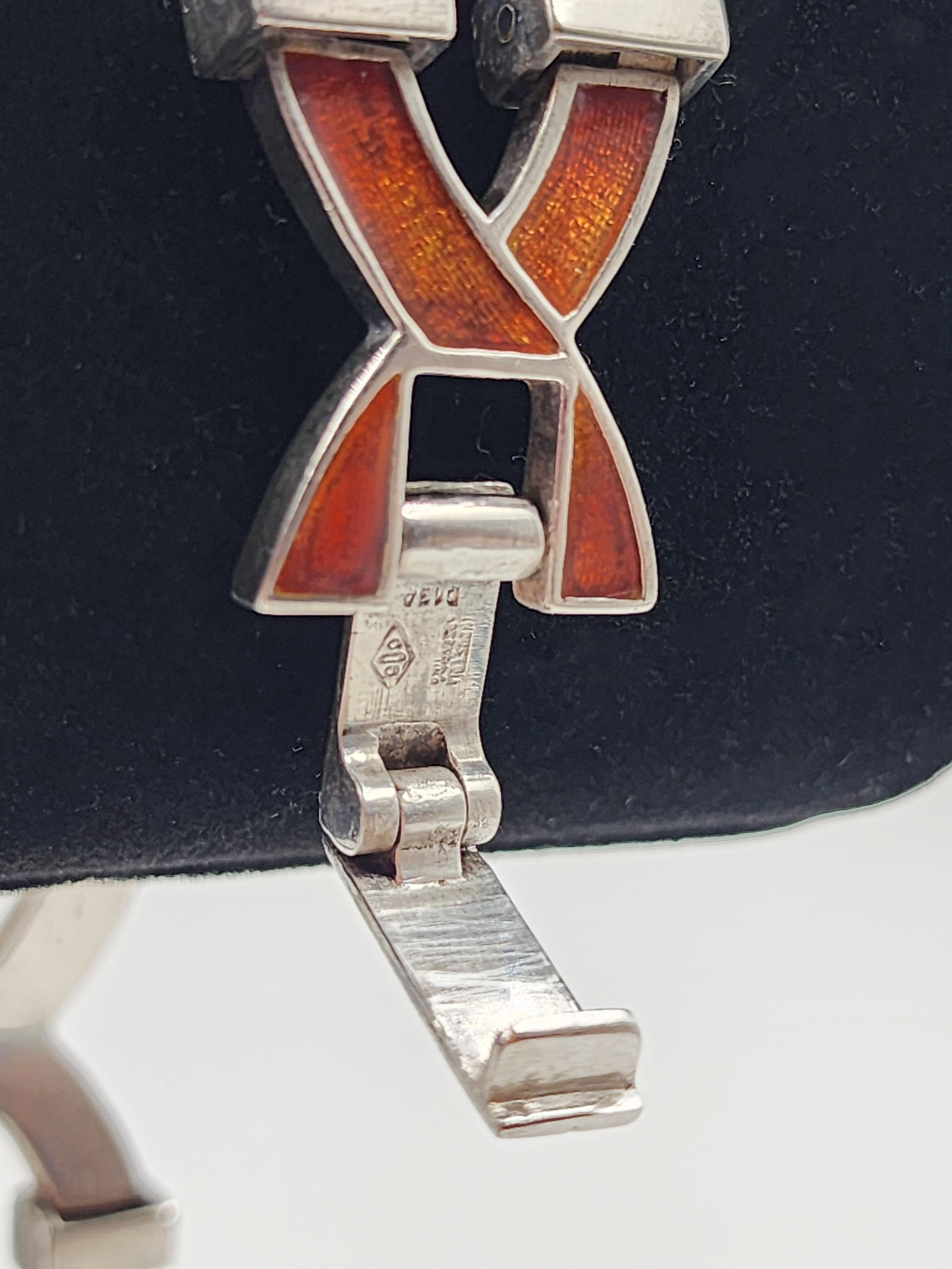 Sterling Silver Sterling silver bracelet with enamel by Antonio Fallaci