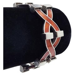 Bracelet en argent avec émail par Antonio Fallaci