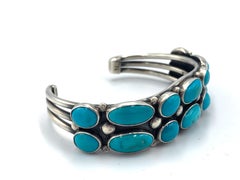 Sterling Silver Bracelet with Sleeping Beauty Turquoise by Nila Cook Johnson