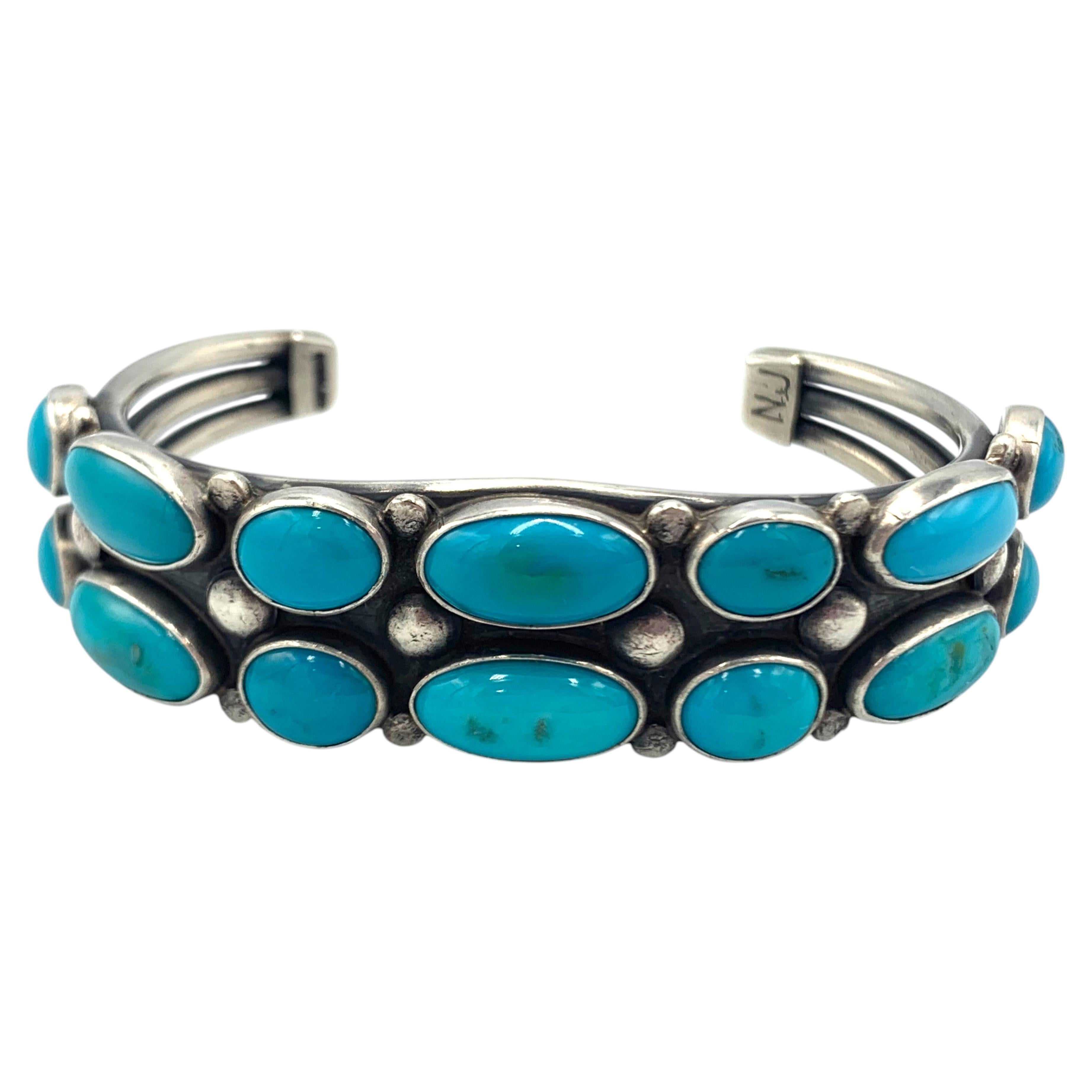 Sterling Silver Bracelet with Sleeping Beauty Turquoise by Nila Cook Johnson