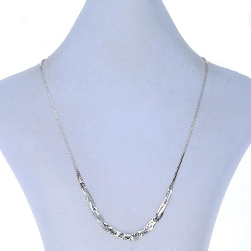 Sterling Silver Braided Serpentine Chain Necklace 18