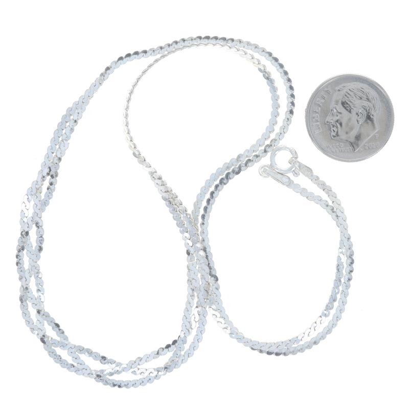 Women's Sterling Silver Braided Serpentine Chain Necklace 18