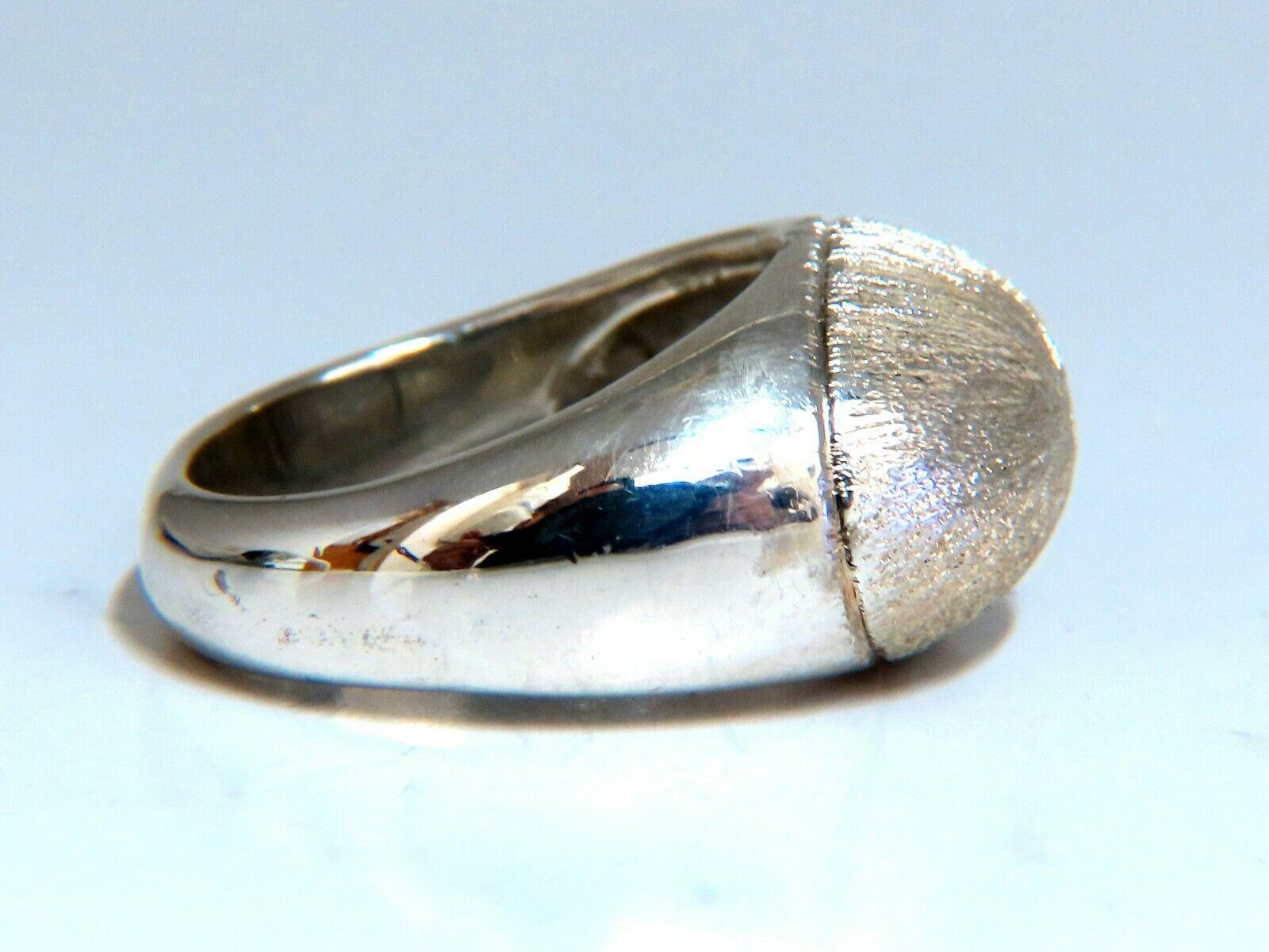 Sterling Silver Brushed Top Satin Dome Ring In New Condition For Sale In New York, NY