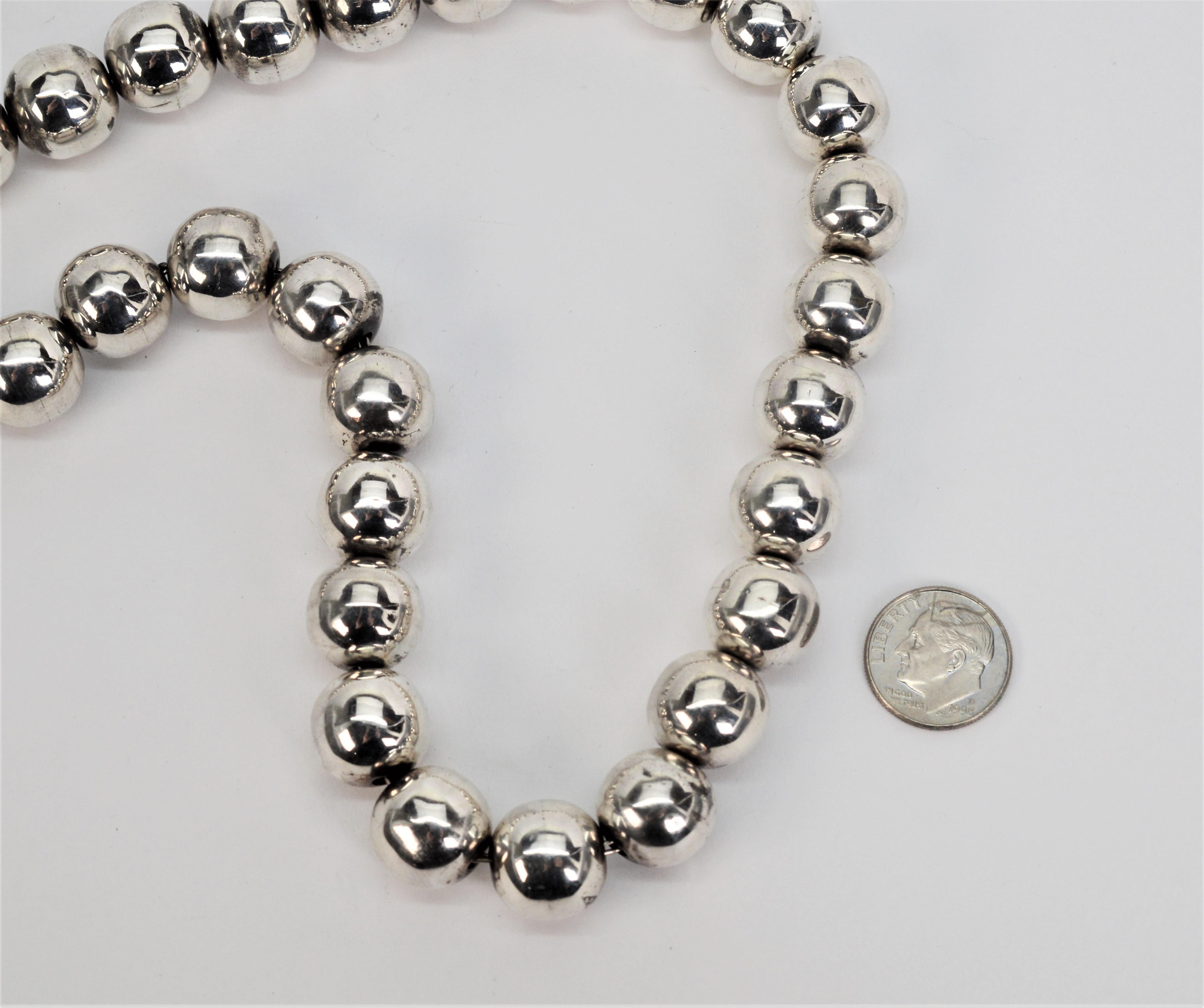 Sterling Silber Blase Perle Halskette im Angebot 1