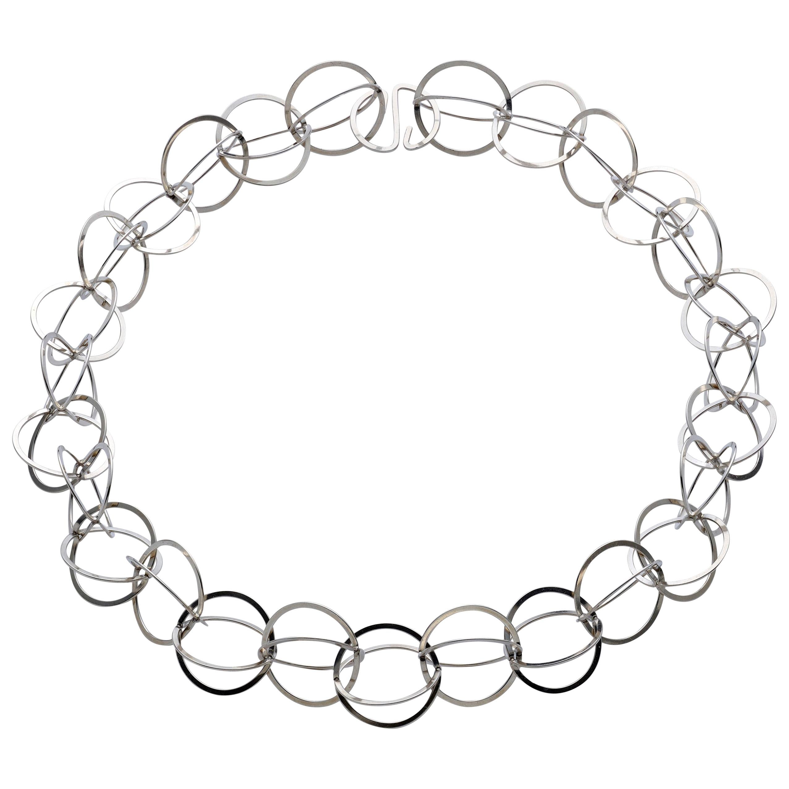 Sterling Silver "Bubbles" 20" Link Necklace 