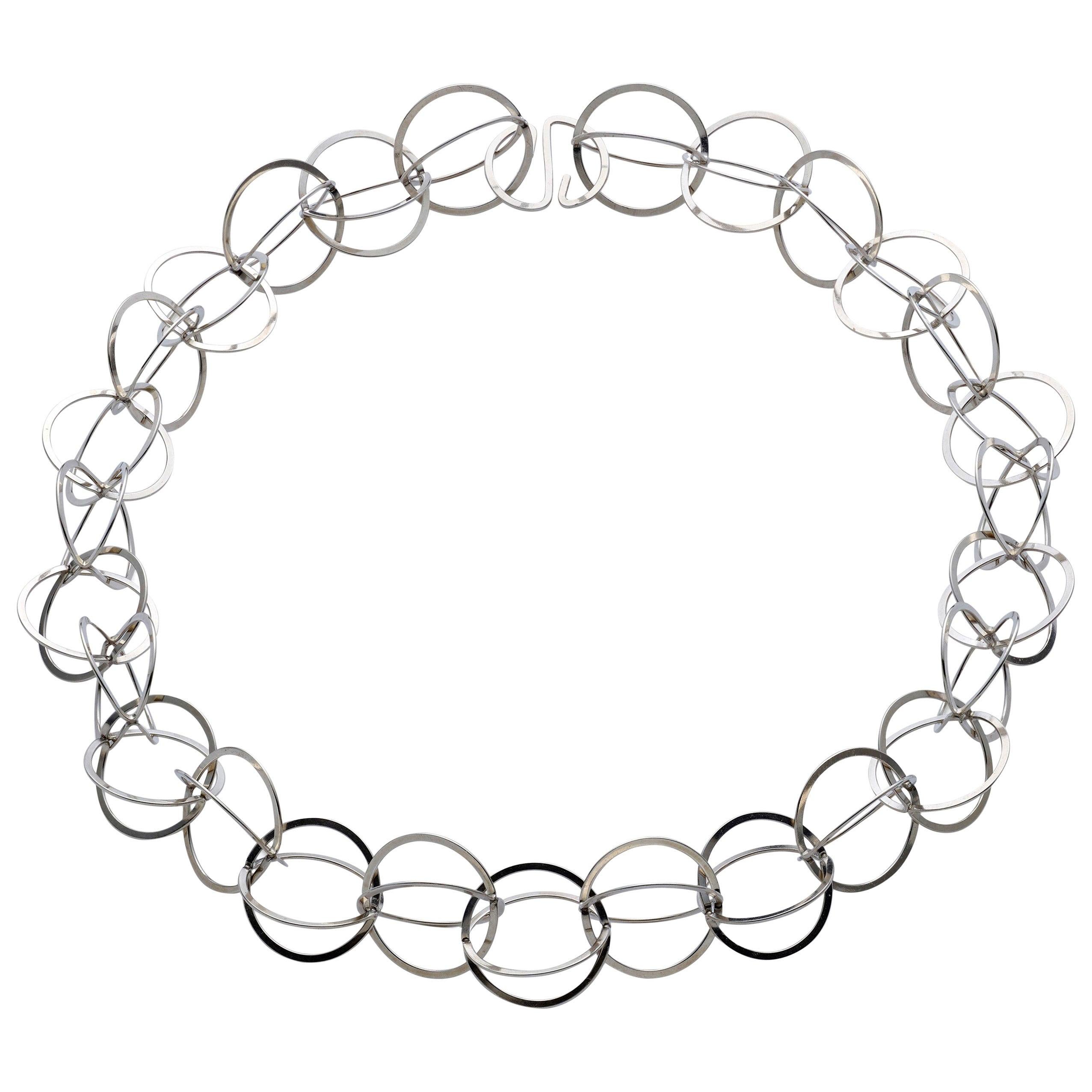 Gliederhalskette aus Sterlingsilber mit „Blasen“-Verzierung