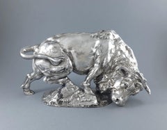 Sterling Silver Bull Sculpture