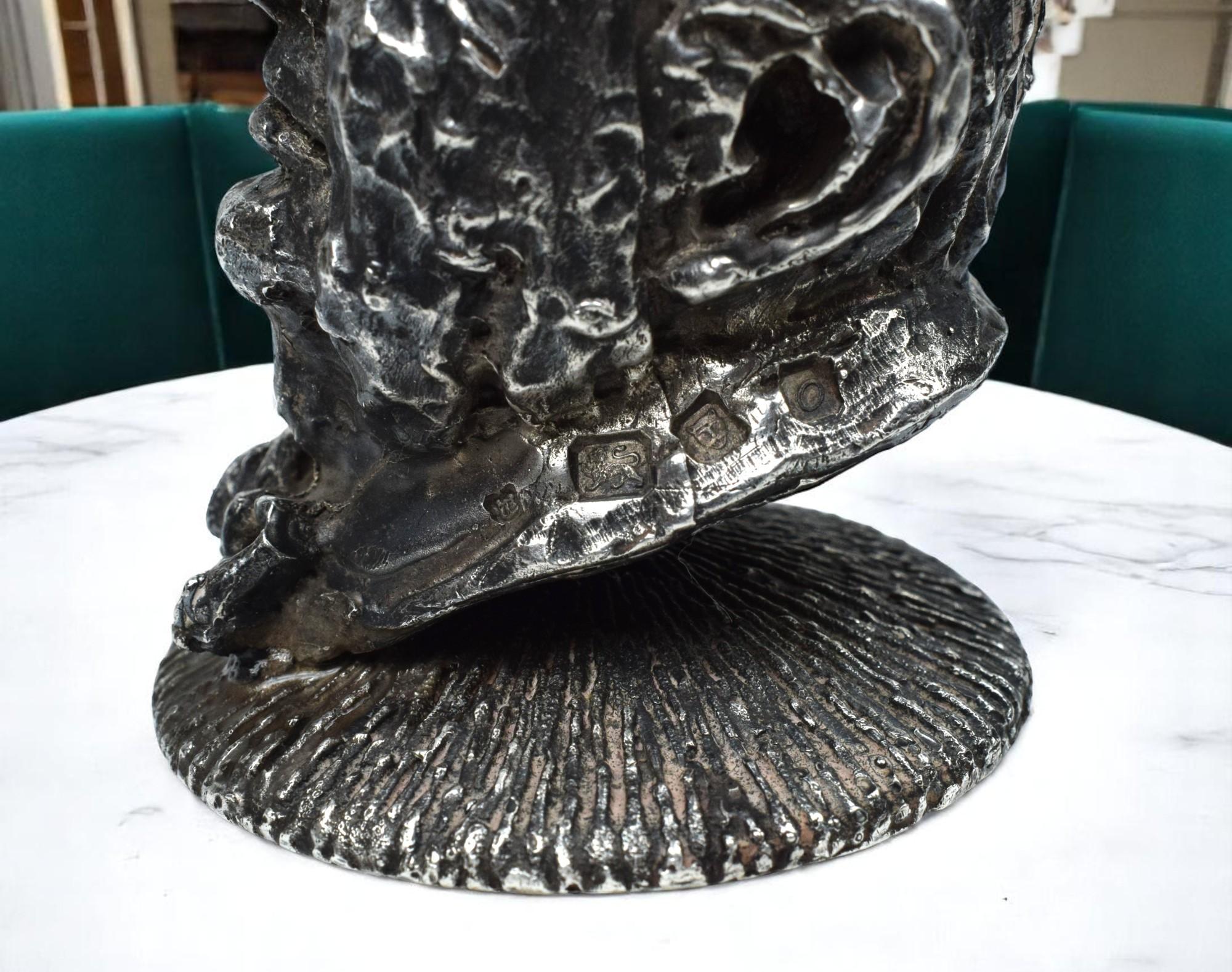 Sterling Silber Büste von Winston Churchill (London, 1969) im Angebot 5