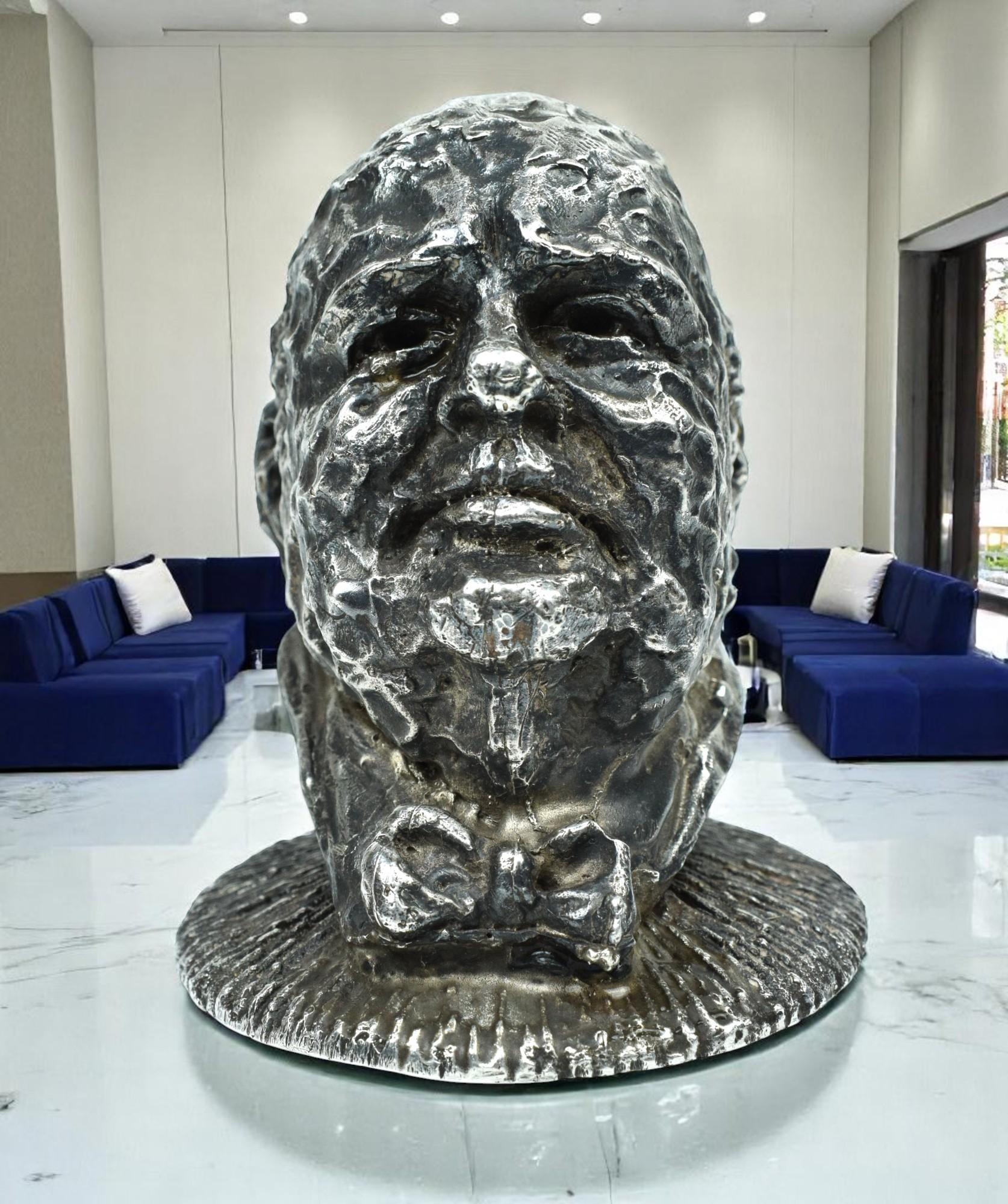 Sterling Silber Büste von Winston Churchill (London, 1969) (20. Jahrhundert) im Angebot
