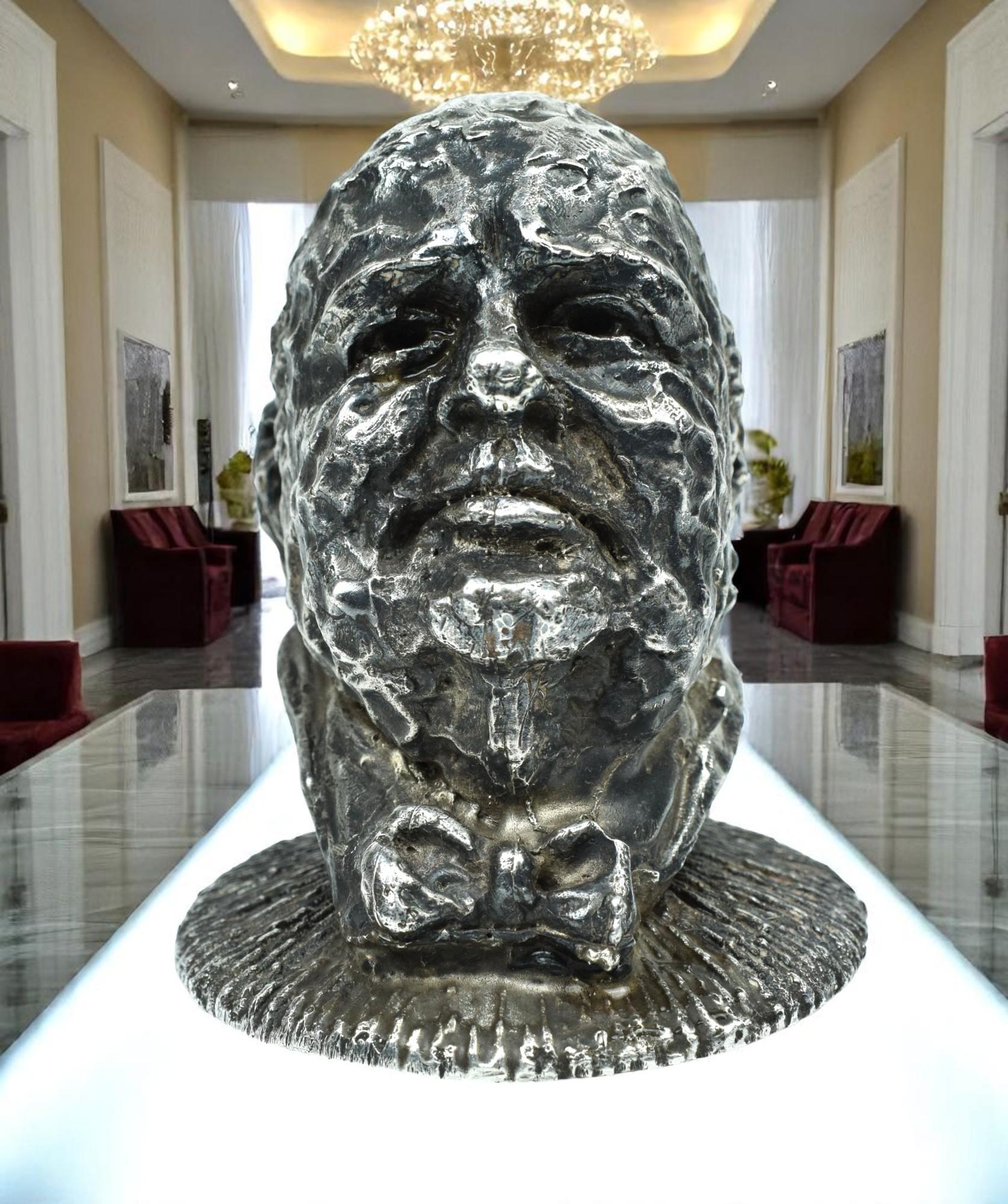 Sterling Silber Büste von Winston Churchill (London, 1969) im Angebot 2
