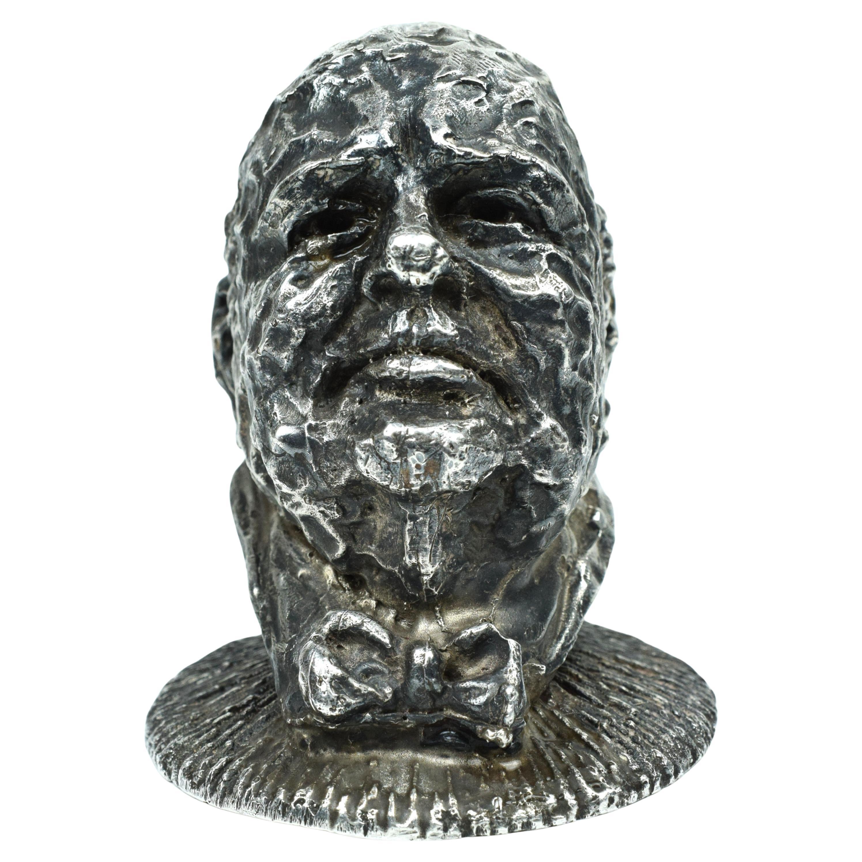 Busto de plata de ley de Winston Churchill (Londres, 1969)