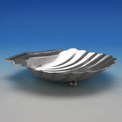 Regency Period Antique Sterling Silver Butter Shell by John Wakefield in 1815