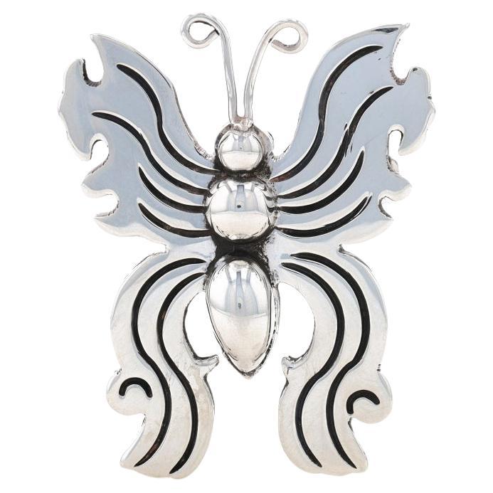 Sterling Silver Butterfly Brooch - 925 Nature Pin Mexico