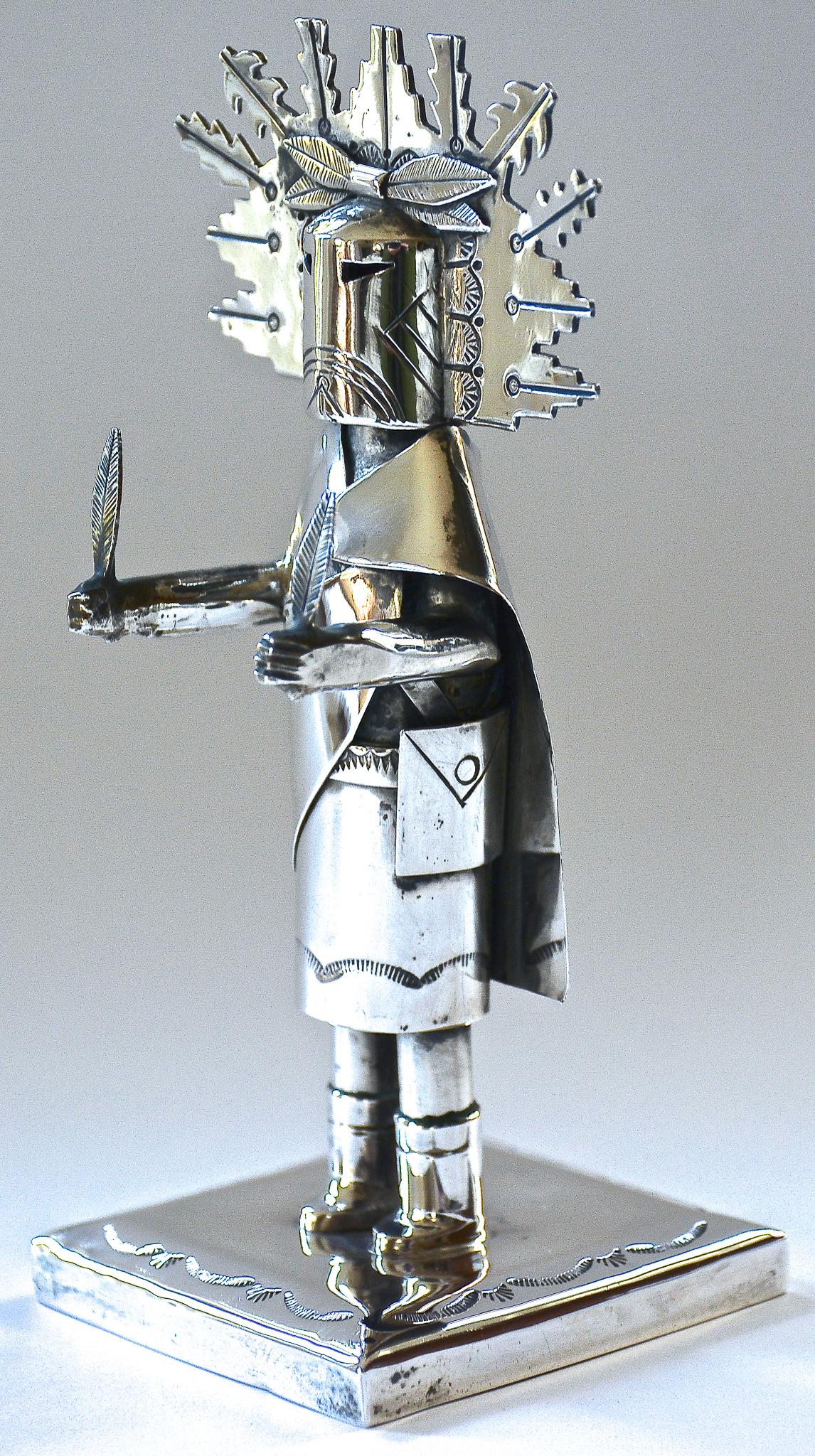 Sterlingsilber Schmetterlingsjungfrau Kachina von Navajo Silberschmiede Jeffery Castillo im Zustand „Gut“ im Angebot in Los Angeles, CA