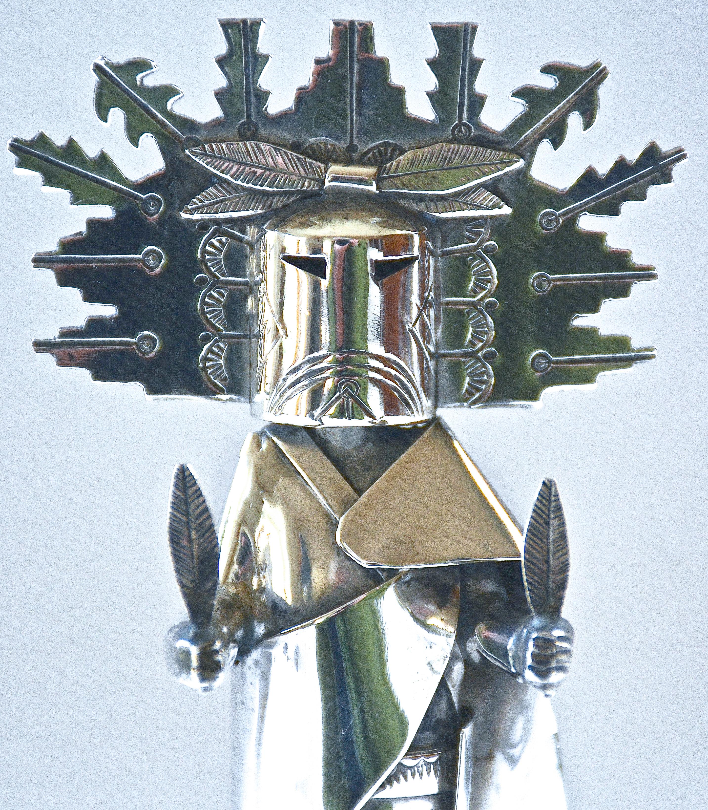 Sterlingsilber Schmetterlingsjungfrau Kachina von Navajo Silberschmiede Jeffery Castillo im Angebot 2