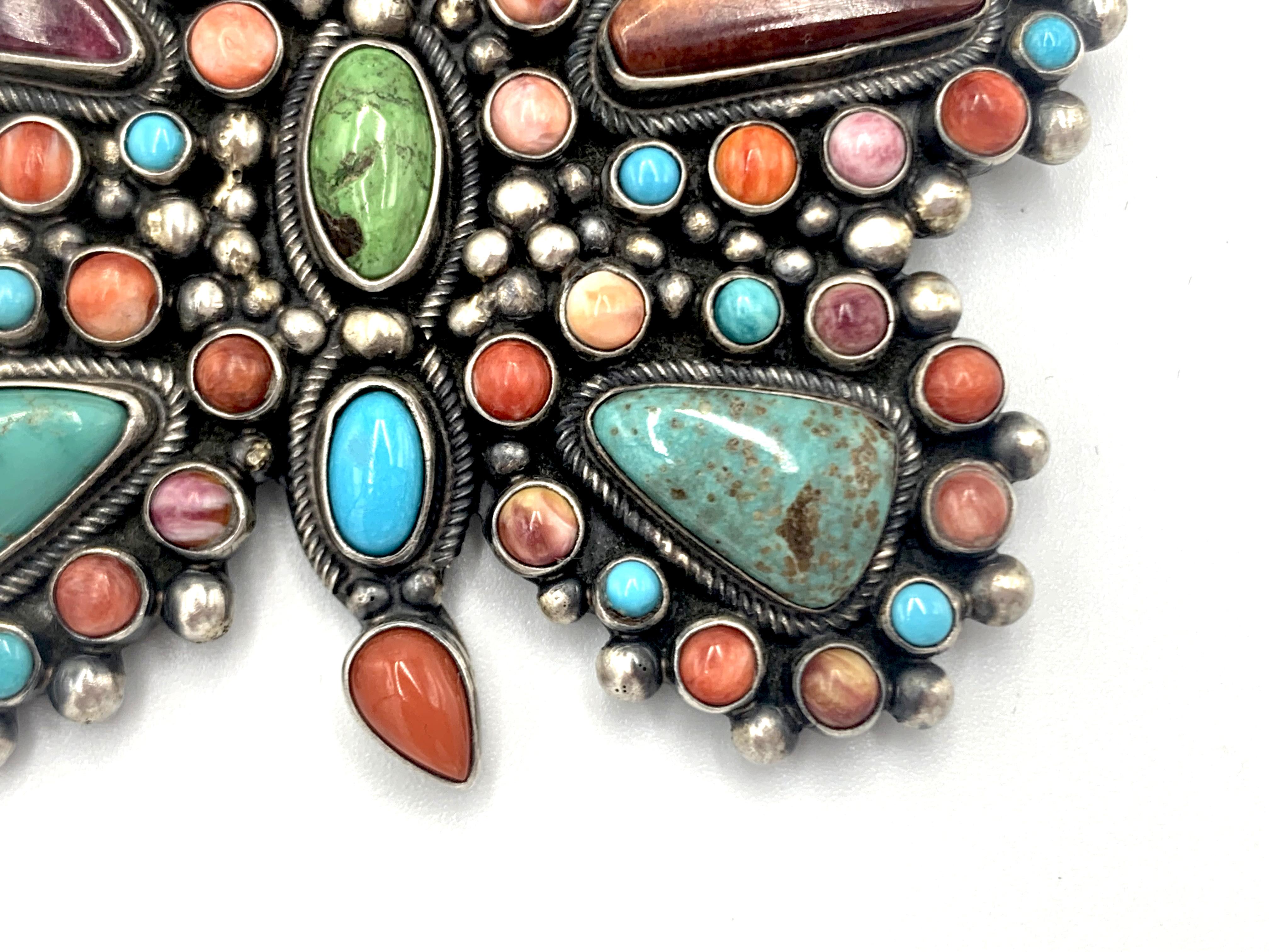 Ciondolo a forma di farfalla in argento 925 con gemme multicolori di Kathleen Chavez in vendita 1