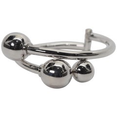 Vintage Sterling Silver Bypass Ball Bangle Bracelet