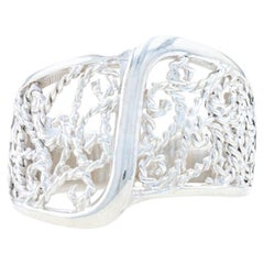 Sterling Silver Bypass Statement Band - 925 Rope Ring