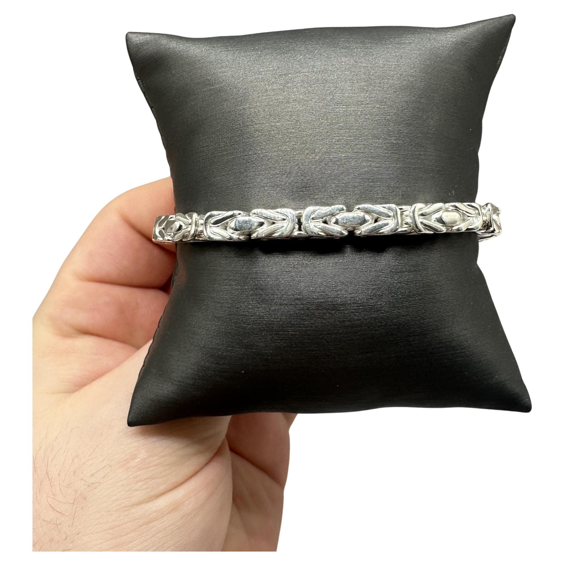 Bracciale bizantino in argento 925 - 5mm, 8in, New