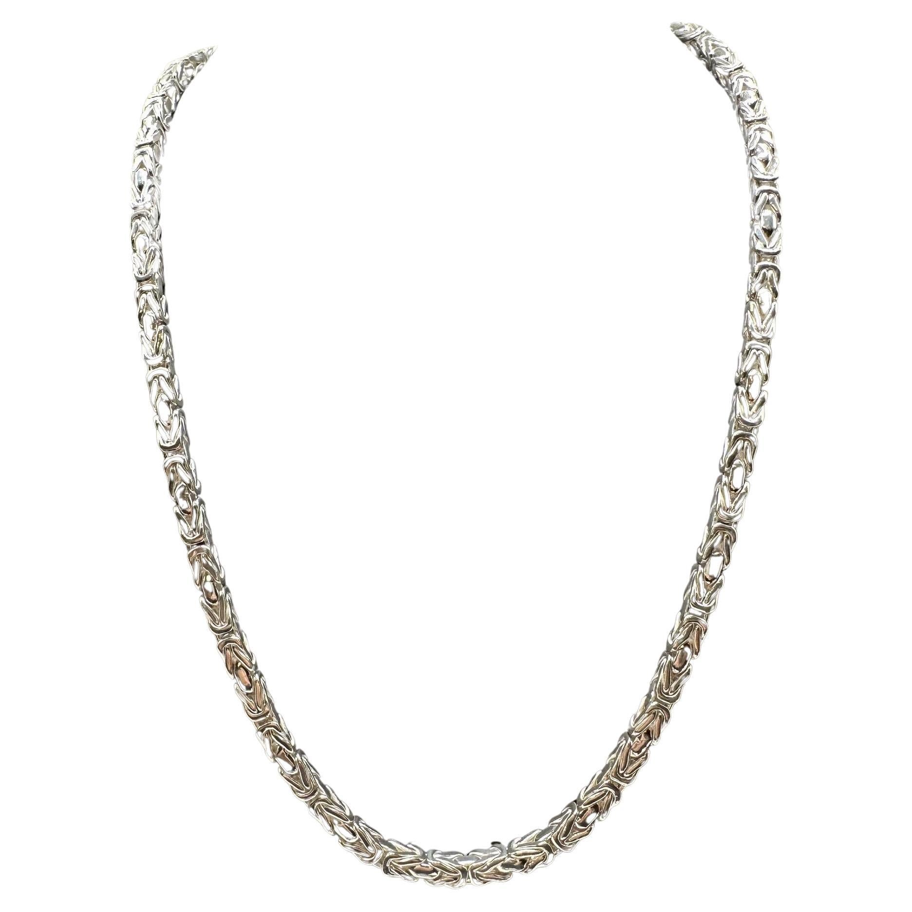 Collana a maglie bizantine in argento sterling - 5mm, 22in, New in vendita