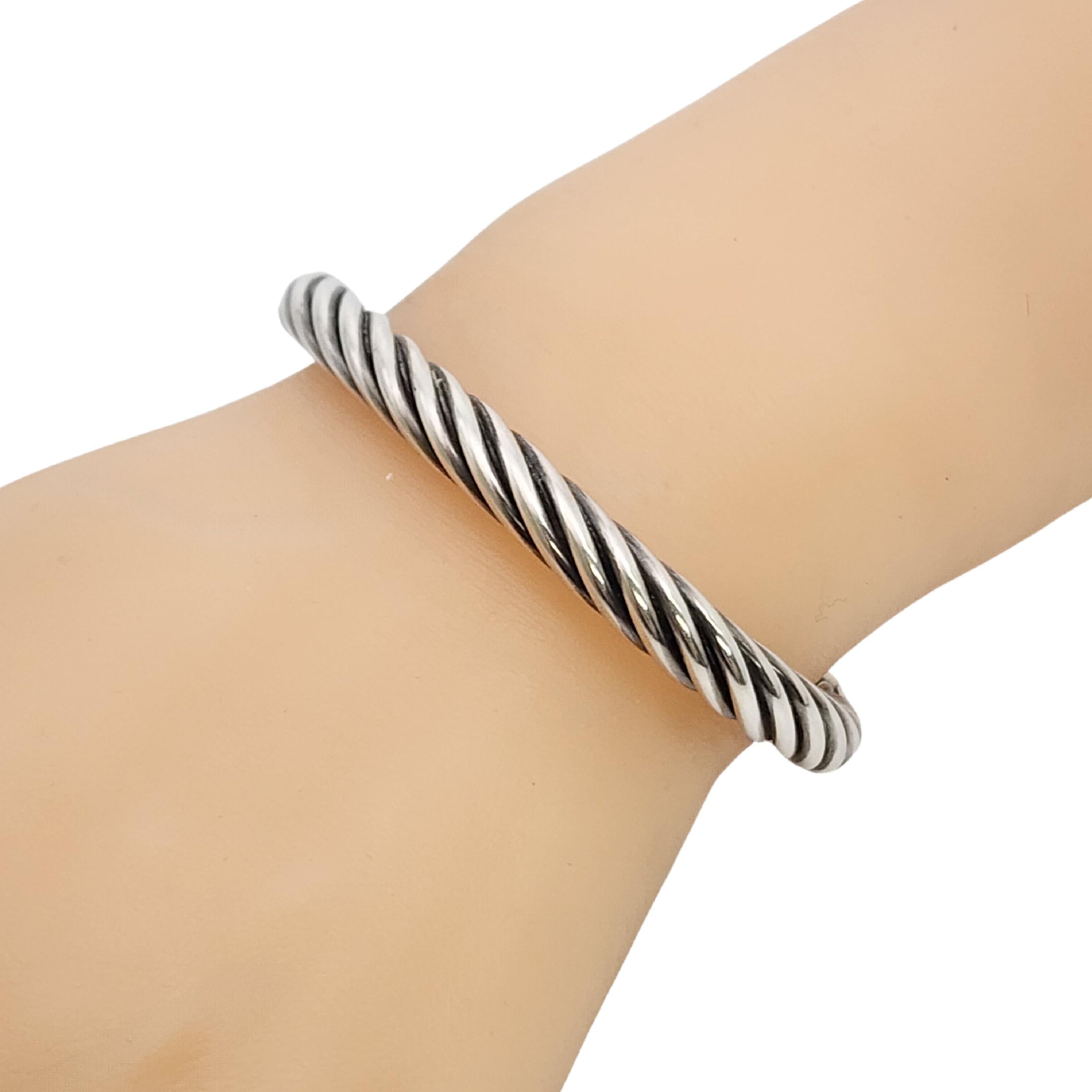 Manschettenarmband aus Sterling Silber Cable Twist Gelbschliff Glas #17898 6