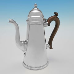 George V Straight Sided Antique Sterling Silver Cafe Au Lait Set from 1919